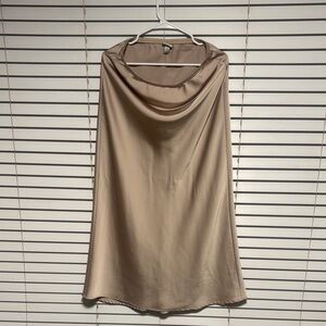 A New Day Satin A-Line Skirt in Tan